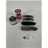 Image 1 : Vintage Ford and Marvel Tin Plus 4 New Pocket Knives