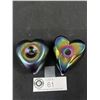 Image 2 : 2 Robert Held Handblown Art Glass Hearts (no stickers)