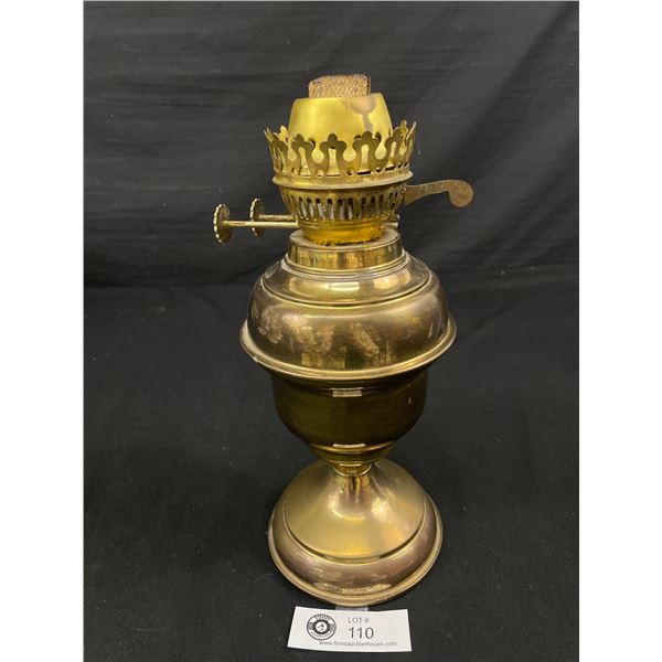 Vintage Double Wick Brass Oil Lamp