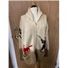 Image 1 : Vintage Cowichan Handknit Zippered Cardigan Jacket Pheasant Hunting 24" arm pit to arm pit