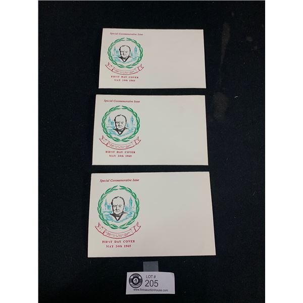 3 1965 Winston Churchill 1st Day Covers