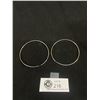Image 1 : Pair of 3" Sterling Hoop Earrings