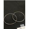 Image 2 : Pair of 3" Sterling Hoop Earrings