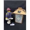 Image 2 : Nice Home Décor Lot. Fireman Saves Child and Hand Painted Glass Lantern by Debbie Mumm