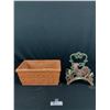 Image 1 : Vintage Ilma Italy Double Terra Cotta Planter.Plus a Vintage Cast Iron Rooster. Hand Painter. Hose H