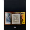 Image 1 : Lot of 2 Pictures Framed, Signed Original From Italy and a Framed Picasso Print. PLUS A Skateboarder