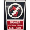 Image 2 : Vintage 16" x 27" Danger Keep Out, Electrical Hazard Metal Sign