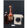 Image 1 : Vintage Table Top Scale and Bottles