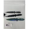 Image 2 : Lot of 3 New Throwing Knives in Sheaths
