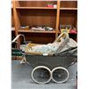 Image 1 : Child's  Vintage Baby Doll  Carriage/ Pram. With 2 Vintage Dolls 25" Tall In Great Shape NO SHIPPING