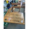 Image 2 : Vintage Solid Wood School Desk with Drawer 32" W x 24" X 34" T NO SHIPPING