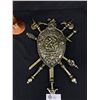 Image 2 : Vintage Flemish Copper Vase Plus  Large Wall hanging, Metal Crest