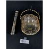 Image 1 : Vintage Silverplated Wedding Certificate Case and Basket