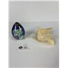 Image 1 : Murano Paper Weight Plus 2 Onyx doves on Onyx shaped Heart Base