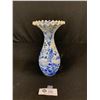 Image 1 : Old Blue Painted Porcelain Oriental Vase, signed