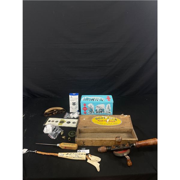 Miscellaneous Collectible Lot Tools Tins etc