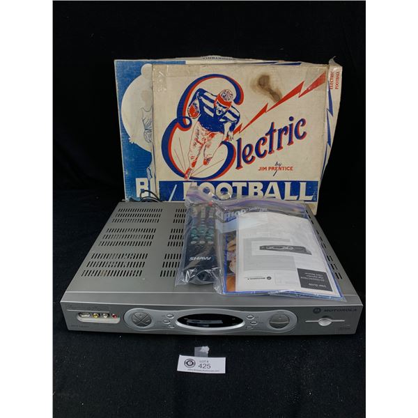 Motorola HDTV Receiever and Vintage Electric Football and Basketball Game
