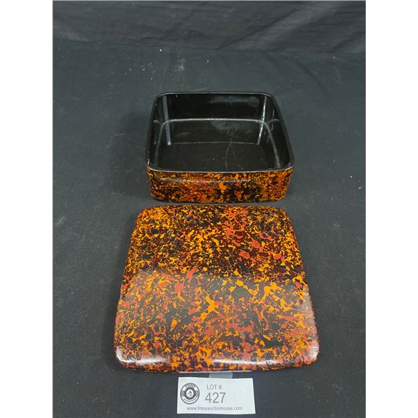 7.5" x 7.5.x3" Laquer Lidded Box