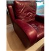 Image 3 : Natuzzi Red Leather Chair and Ottoman