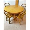 Image 1 : Round Wood Pedestal Table and Chairs