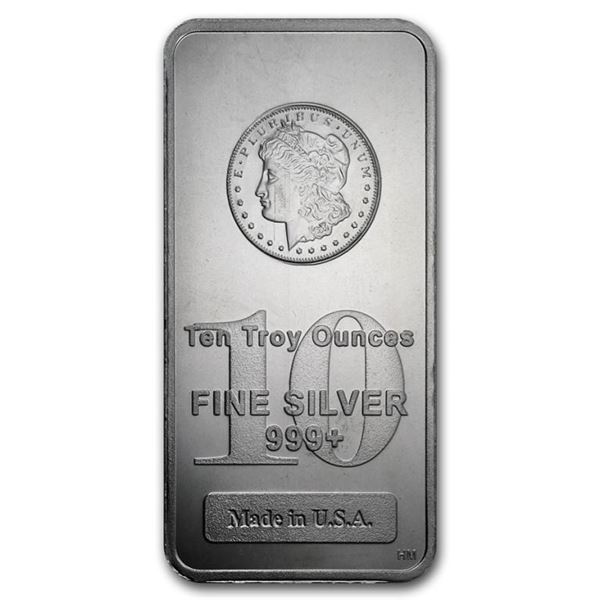 10 oz Silver Bar - Morgan Design