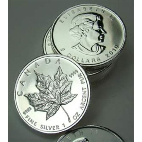 (10) Random Date 1 oz Silver Maple Leaf's