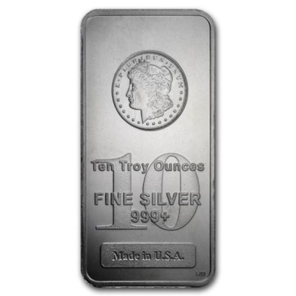 10 oz. Silver Bar Morgan Design