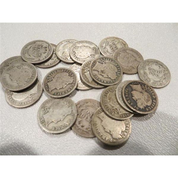 (20) Barber Dimes - 90% Silver AG-G