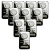 Image 1 : (10) 1 oz Silver Bars - Morgan Design