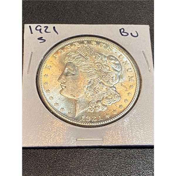 1921 S BU Morgan Silver Dollar