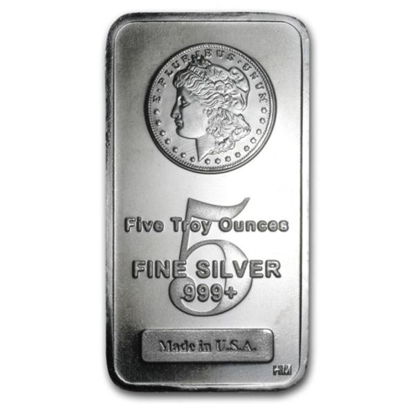 5 oz. Silver Bar - Morgan Design