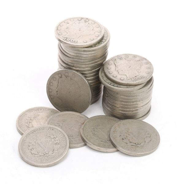 50 pcs. Full Date V Nickels