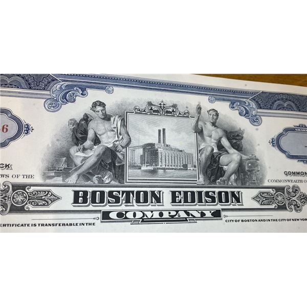 Boston Edison Stock Certificate