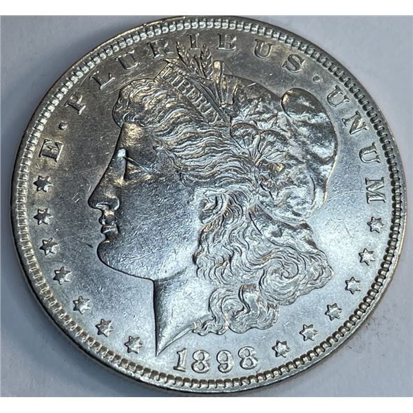 1898 Choice AU Grade Morgan Silver Dollar