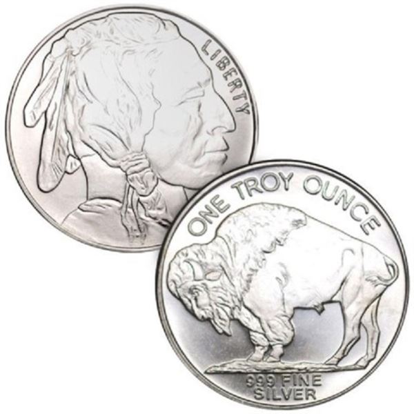 1 oz Silver Buffalo Design Round .999 Pure