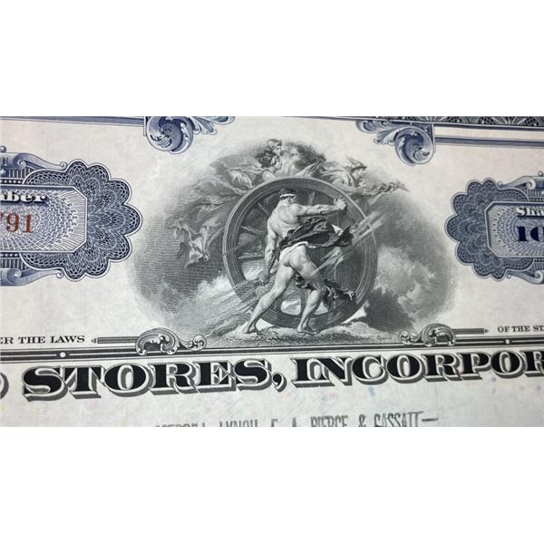 Bond Stores Inc. Stock Certificate