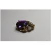 Image 2 : 14k YG Amethyst and Diamond Pendant