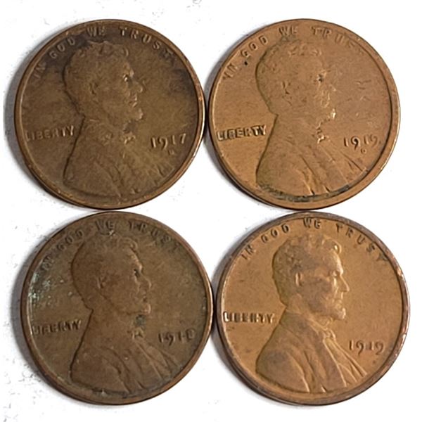 1917d-18-19d-19 Teen Wheat Cents