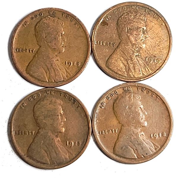 1915-18-18-19 Lincoln Wheat Cents