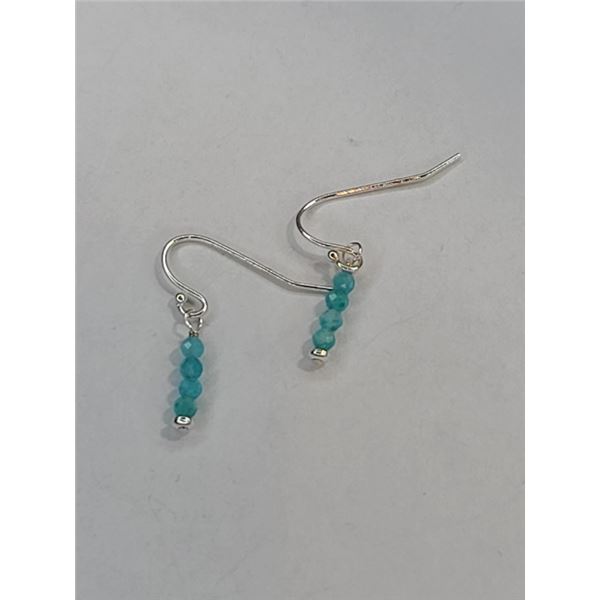 Sterling Silver Earrings w/ Blue Beads