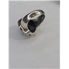 Image 2 : Sterling Silver Scroll Design Ring w/ Onyx
