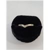 Image 1 : Sterling Silver Chevron Design Ring w/ Diamond