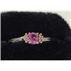 Image 1 : 10k WG Pink Sapphire and Diamond Ring
