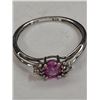 Image 2 : 10k WG Pink Sapphire and Diamond Ring