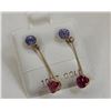 Image 1 : 10k YG Tanzanite and Ruby Drop Earrings