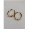 Image 1 : 10YG Oval Double Hoop Earrings