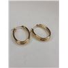 Image 2 : 10YG Oval Double Hoop Earrings