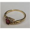 Image 2 : 10k YG Garnet and Diamond Ring