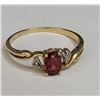 Image 3 : 10k YG Garnet and Diamond Ring