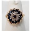 Image 1 : 10k YG Estate Sapphire & Diamond Ring